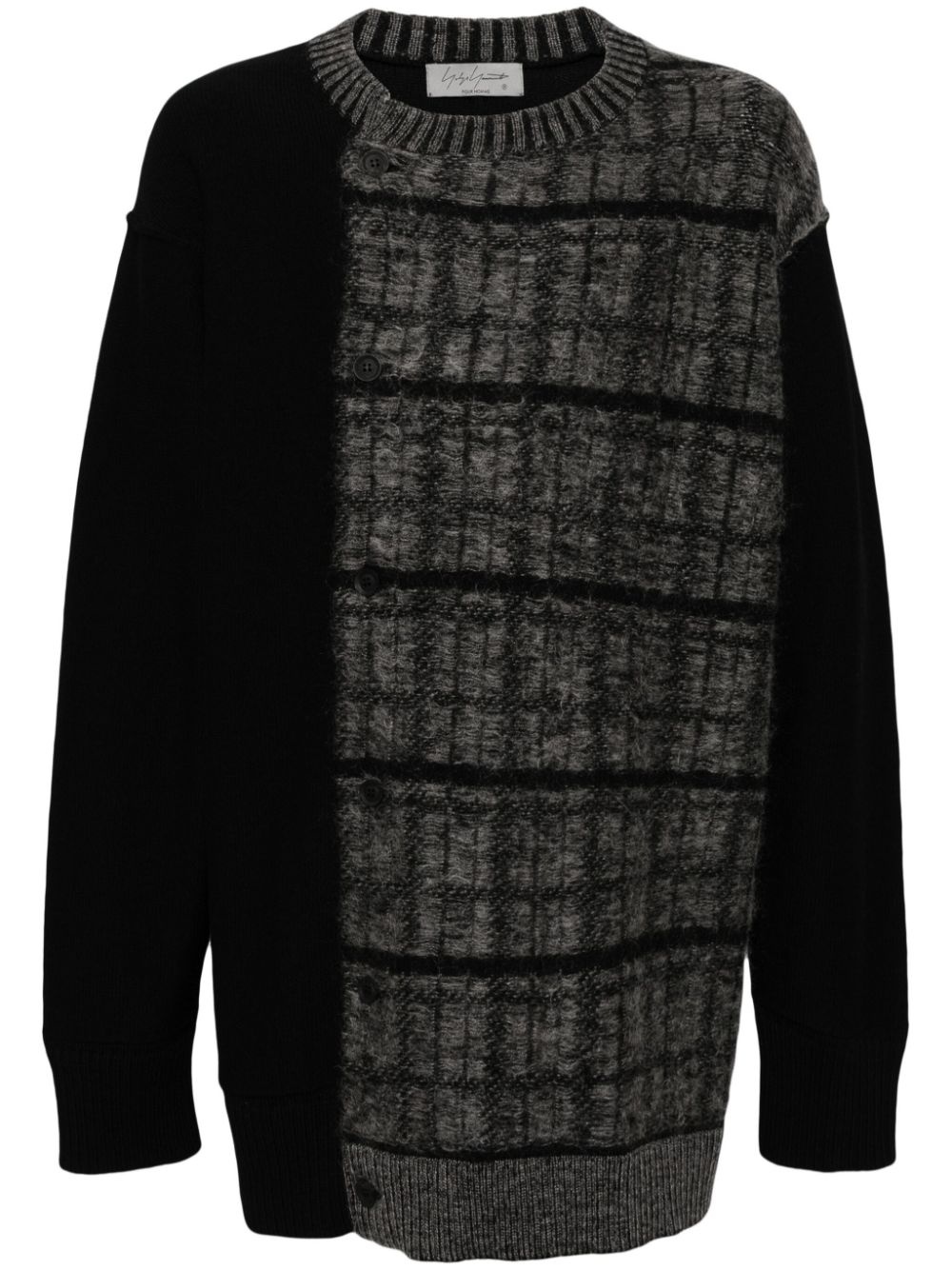 contrast-panel cardigan - 1