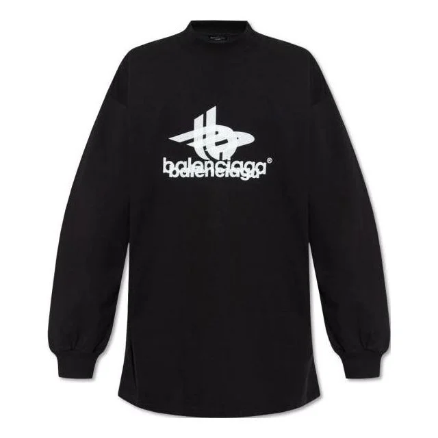 Balenciaga Layered Sports Long Sleeve T-shirt Oversized 'Black White' 739027TPVF21070 - 1