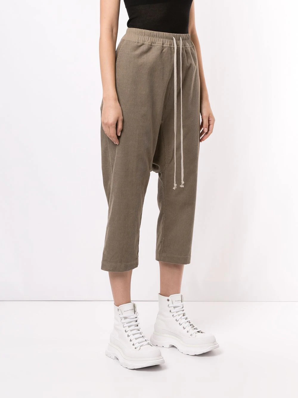 drop-crotch drawstring trousers - 3