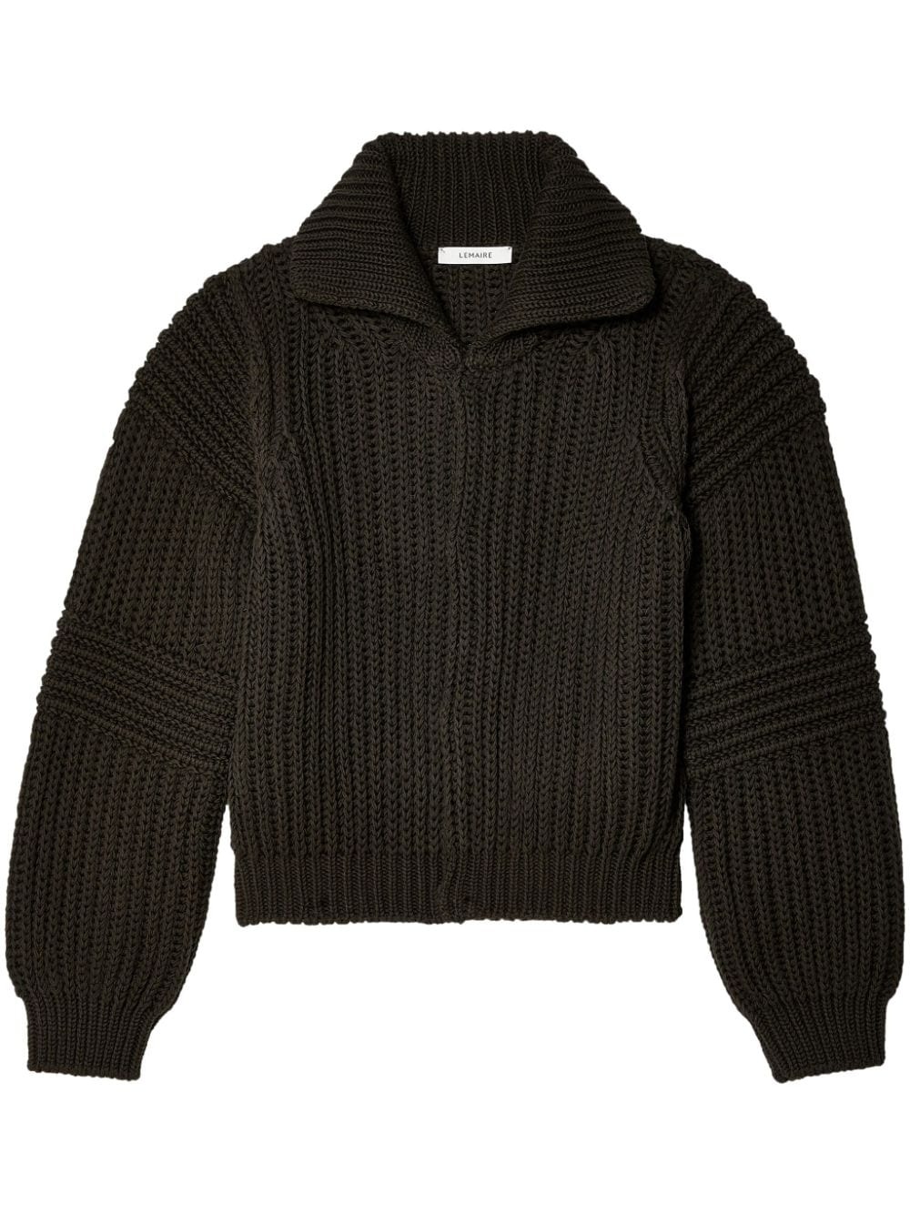 chunky-knit cotton cardigan - 1