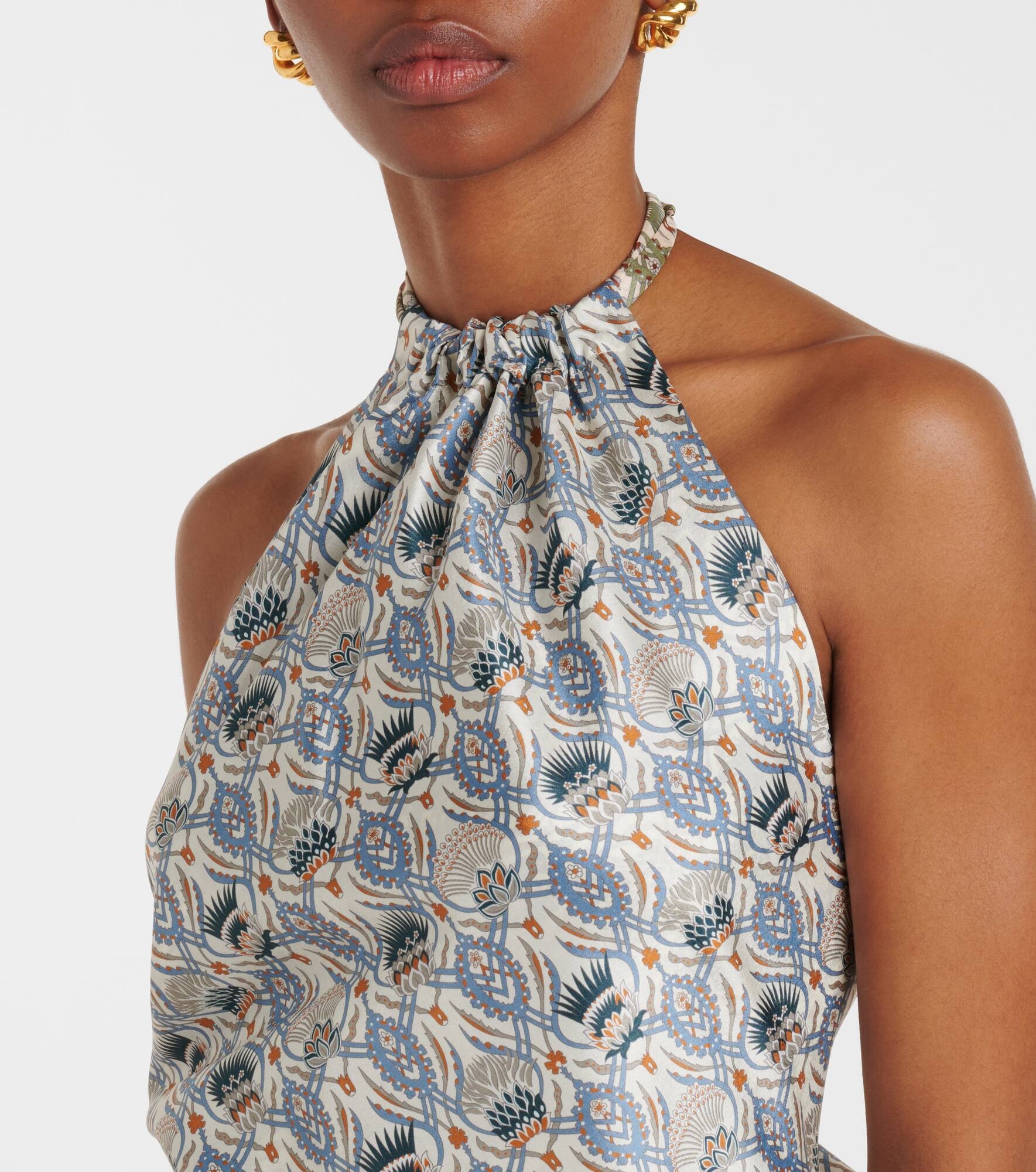 Annet printed silk shantung top - 4