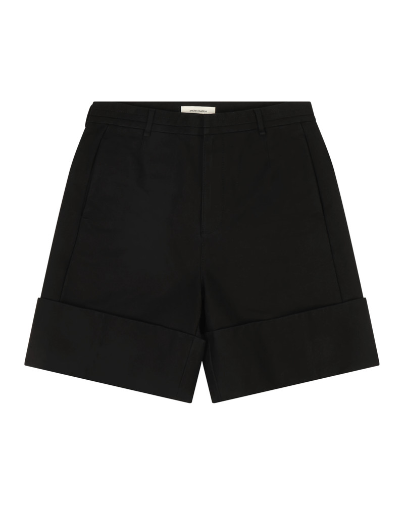 CUFFED SHORTS BLACK COTTON 7