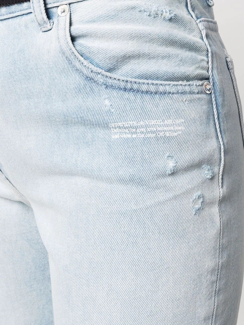 high-rise distressed straight-leg jeans 5