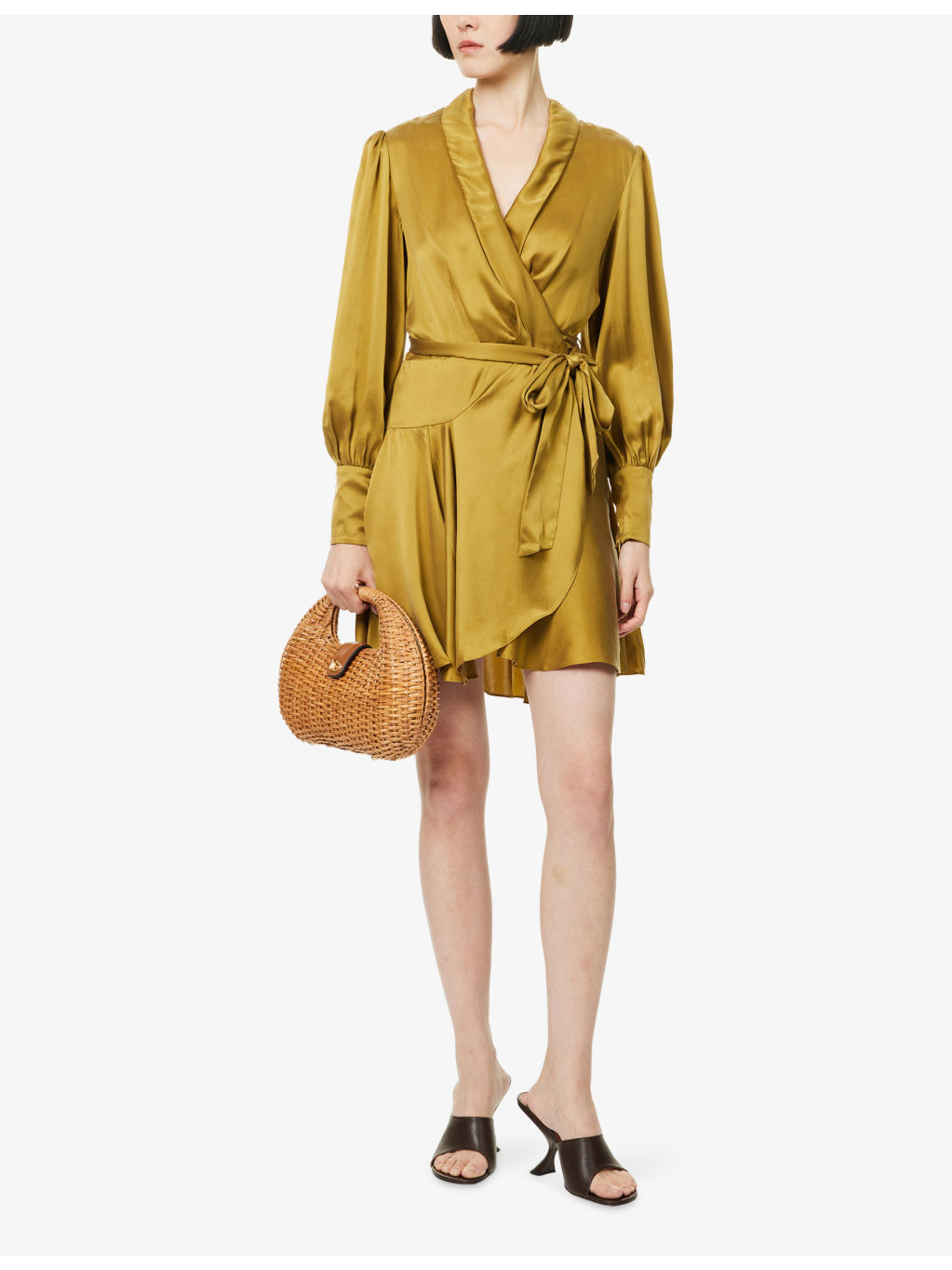Wrap-Front Silk Mini Dress - 2