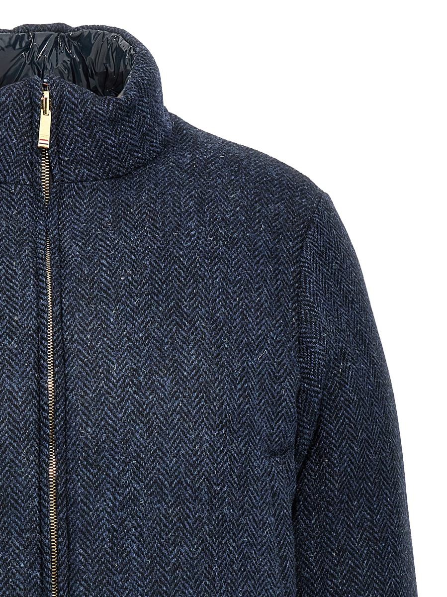 【関税込み】Herringbone Harris Tweed' reversible down jacket Thom browne 'herringbone harris tweed' reversible down