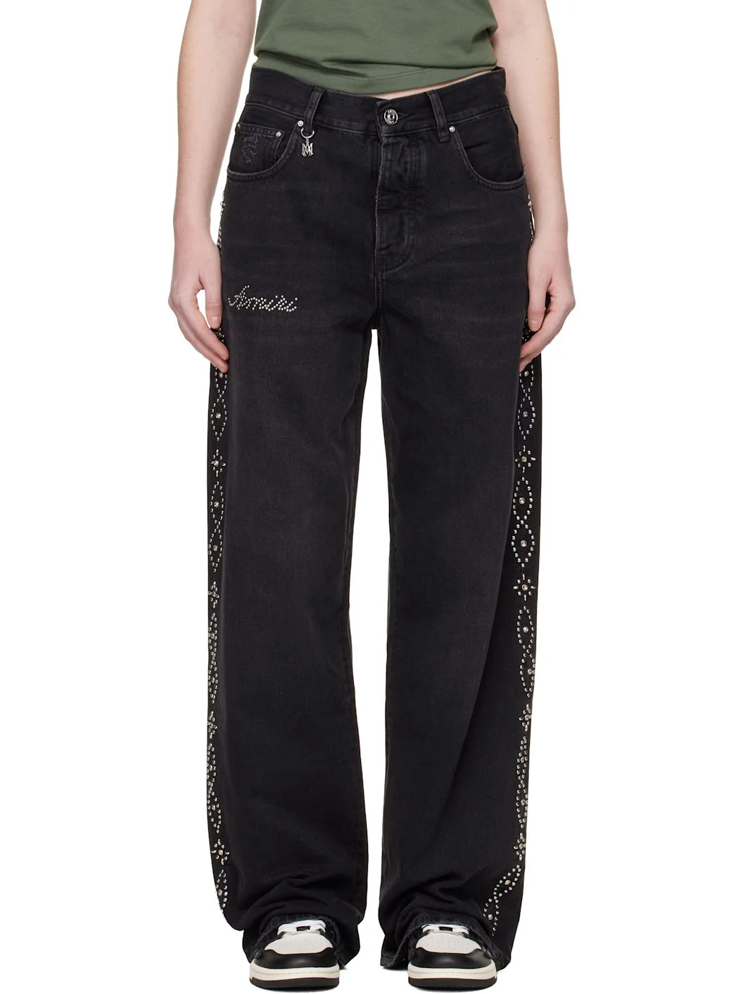 Black Stud Baggy Jeans - 1