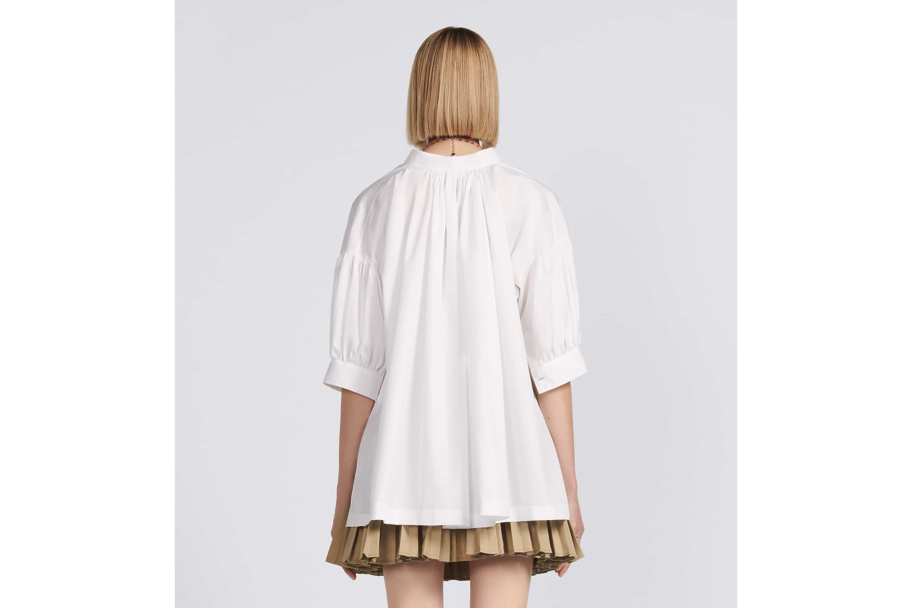 Three-Quarter Sleeve Pleated Blouse - 6