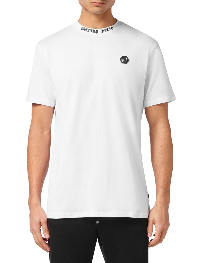 PHILIPP PLEIN logo-appliquÃ© cotton T-shirt outlook