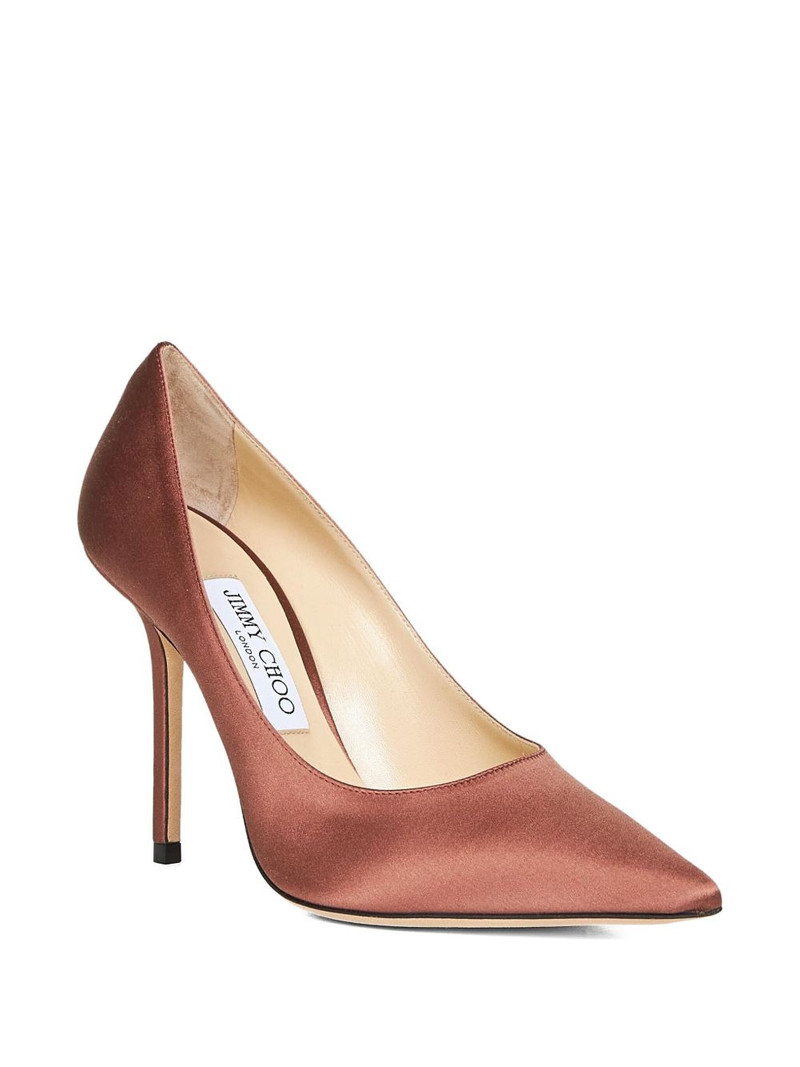JIMMY CHOO 100mm Love satin-effect heeled pumps outlook