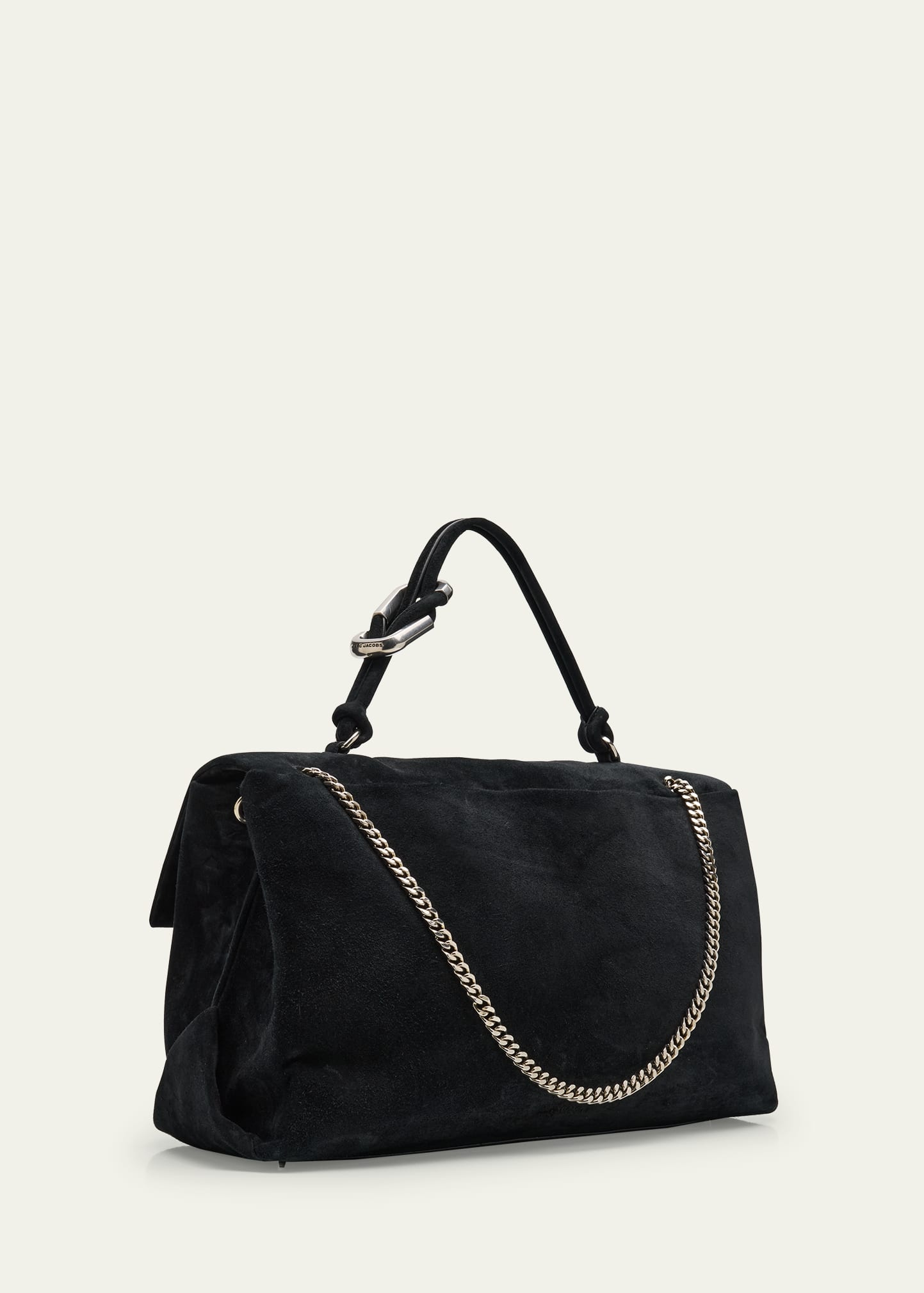 Large Suede Chain Shoulder Bag - 3