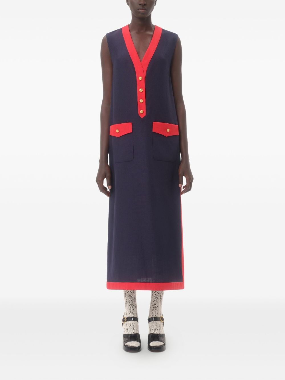VISCOSE LINEN MIDI DRESS - 3