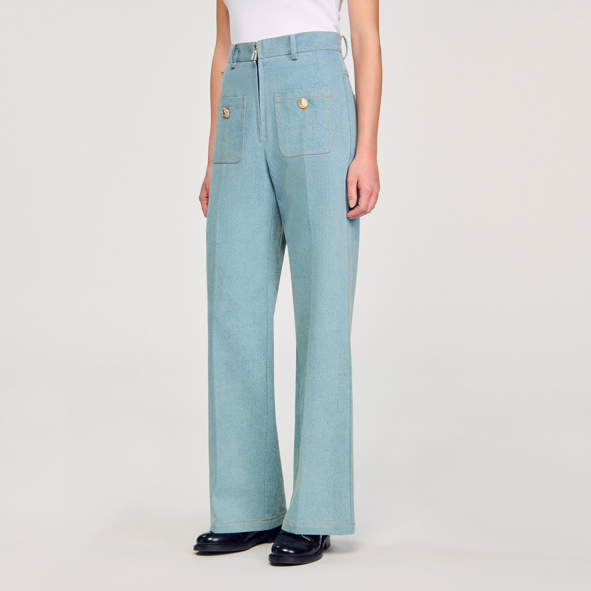 FADED HIGH-RISE WIDE-LEG JEANS - 4