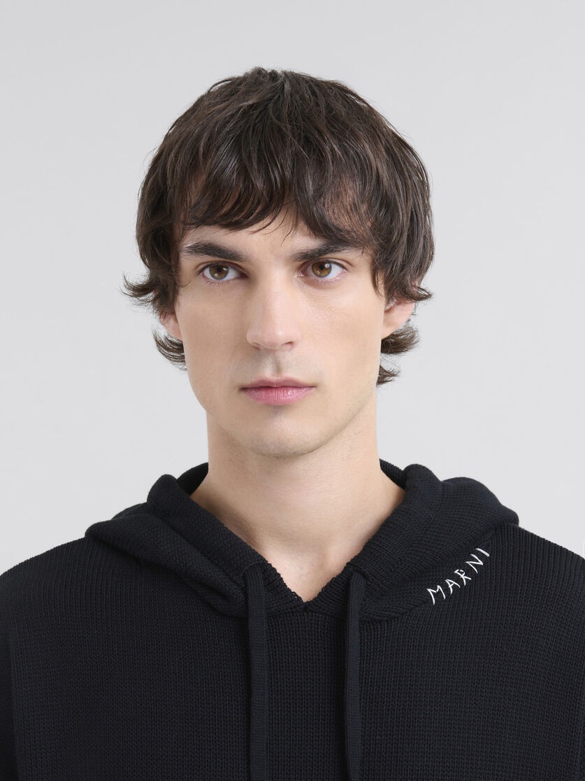 【関税込み】Marni ブラック Dishevelled Mending フーディ Marni BLACK DISHEVELLED COTTON HOODIE WITH MARNI MENDING