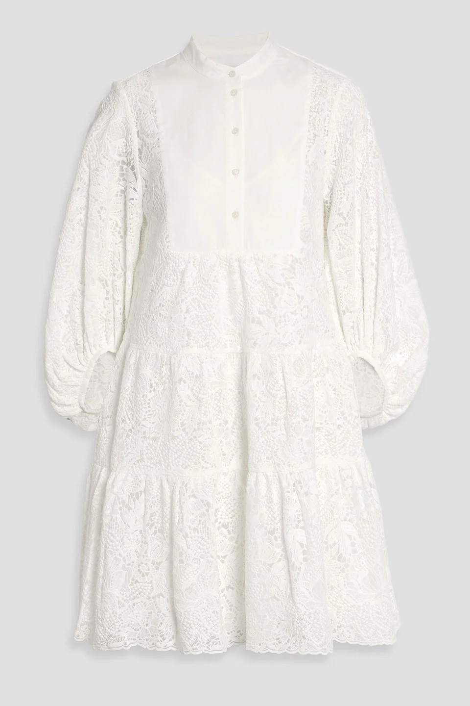 Cotton-blend crocheted lace mini dress - 1