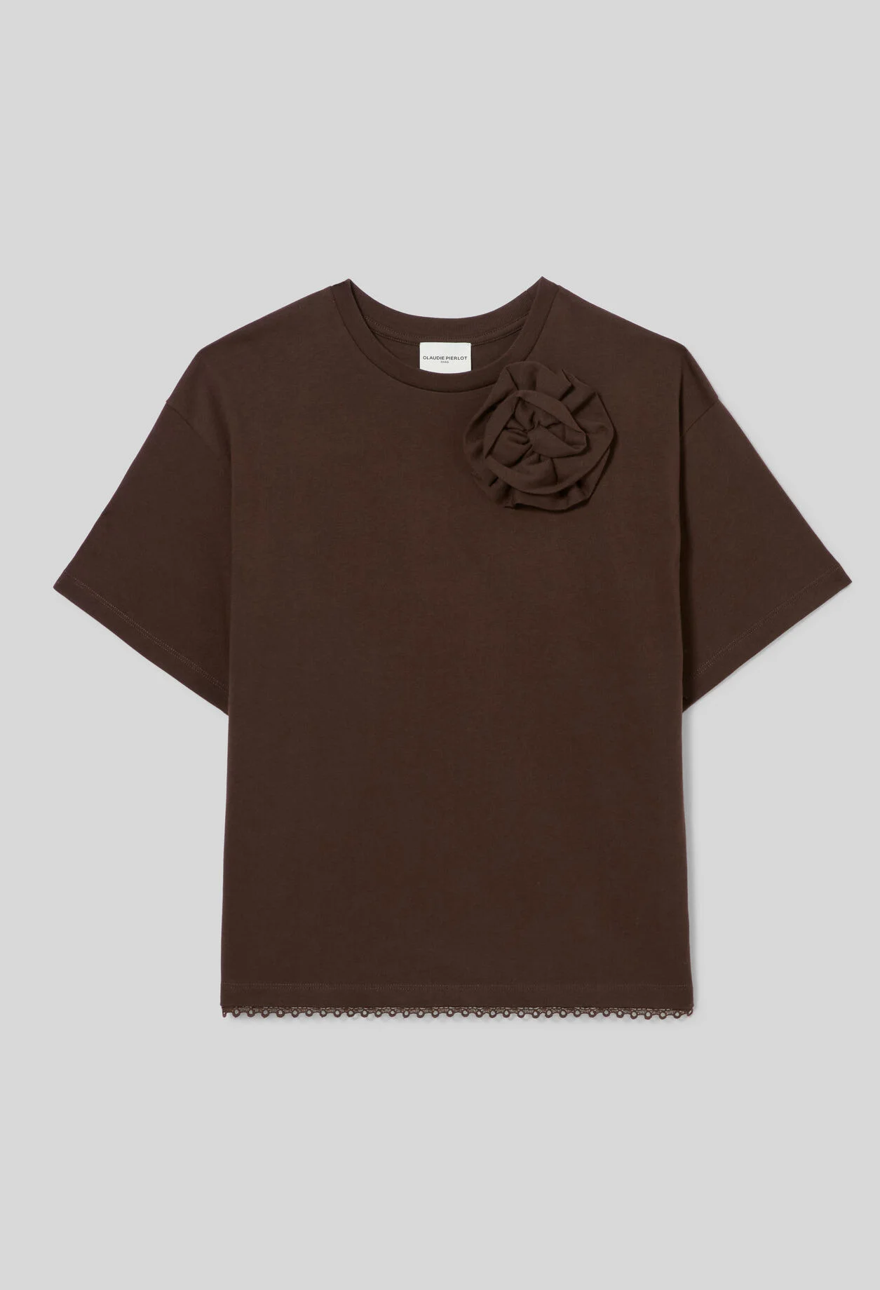 TONE-ON-TONE FLORAL JERSEY T-SHIRT - 1