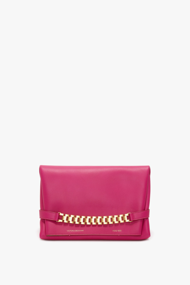 Chain Pouch Bag In Fuchsia Leather 1
