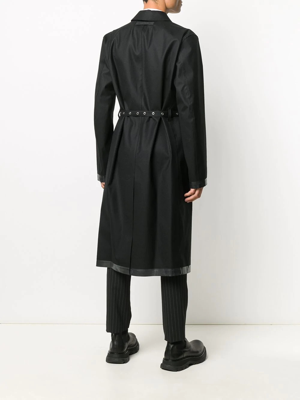 logo-print trench coat - 4