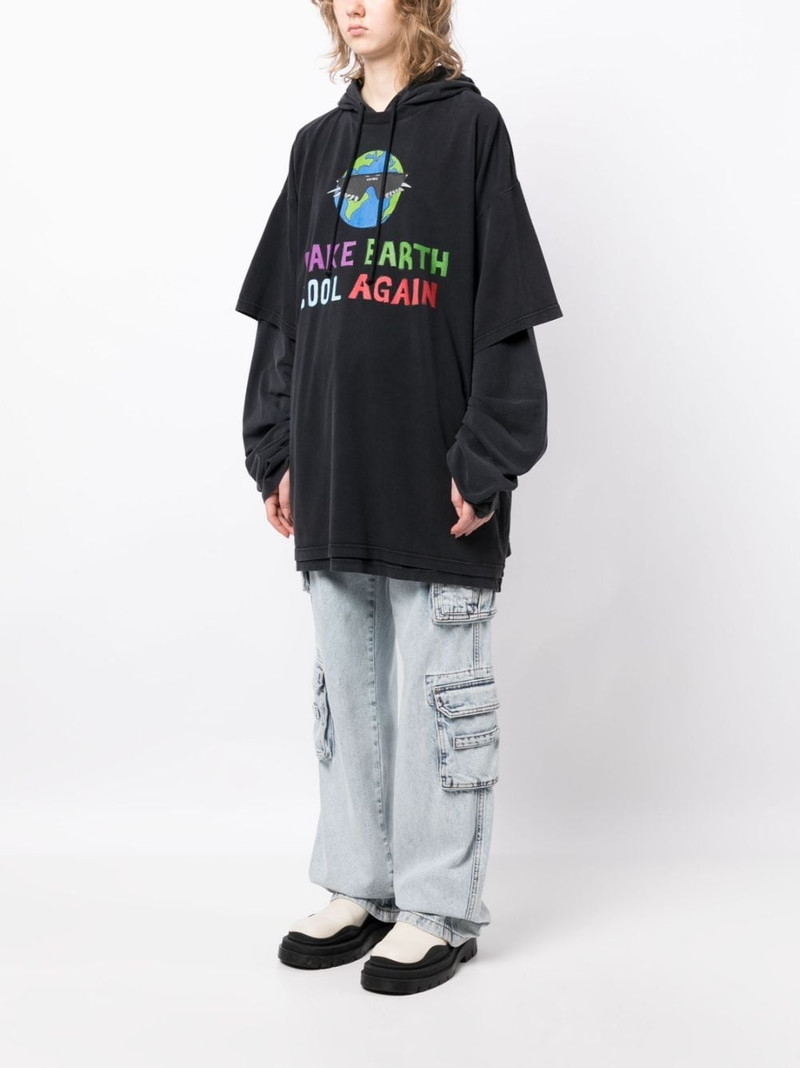 VETEMENTS Cool Earth cotton hoodie outlook