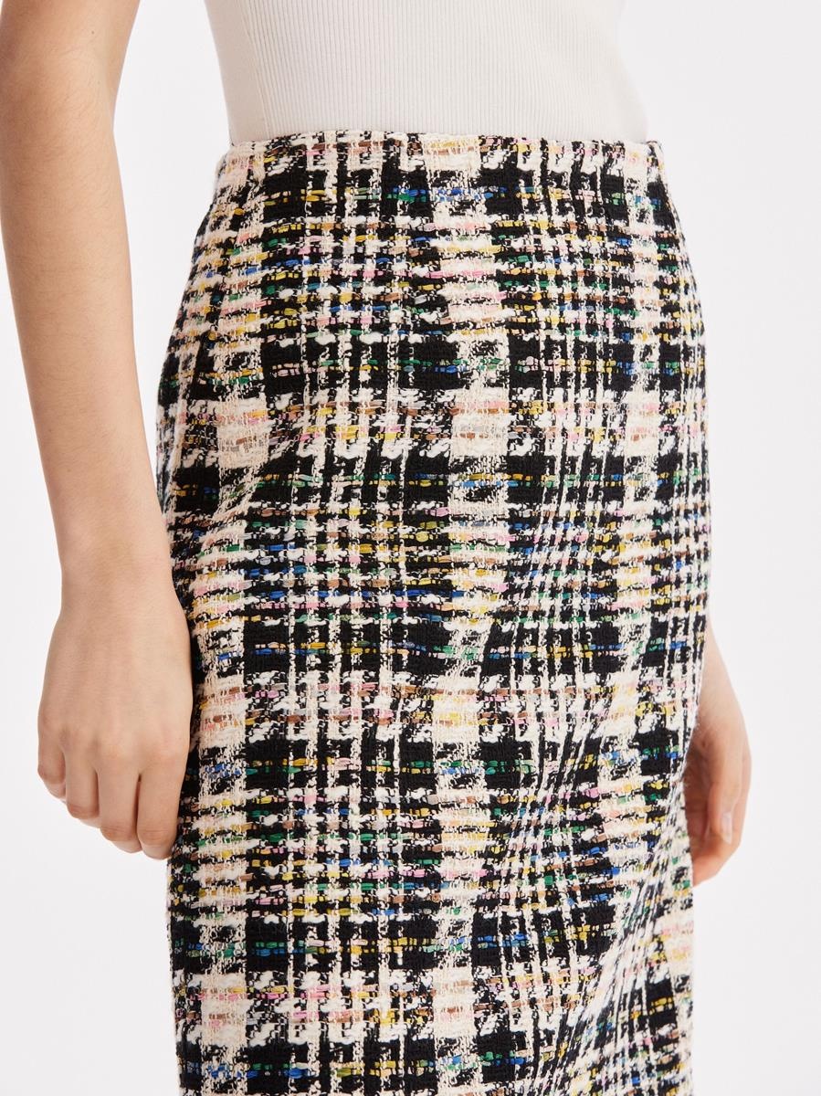 MULTICOLOR TWEED PENCIL SKIRT - 4