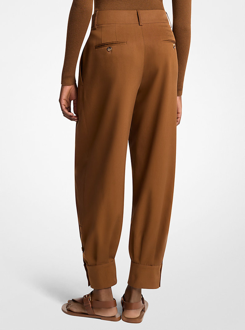 MICHAEL KORS COLLECTION Silk Gabardine Cuffed Carrot Trousers outlook