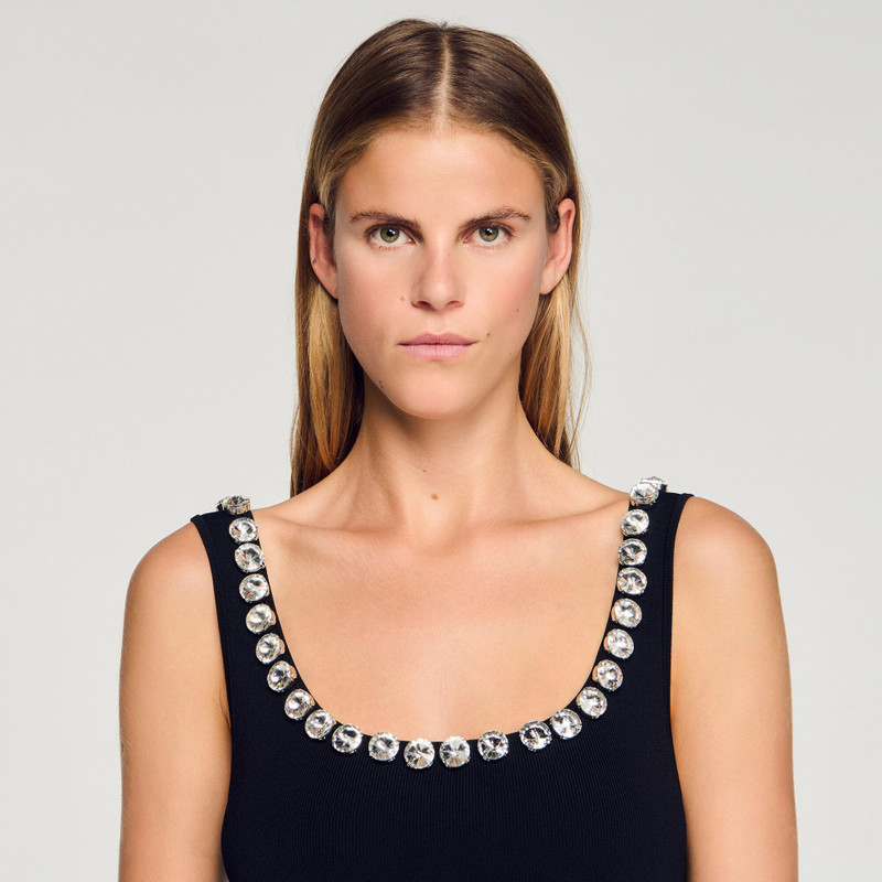 MINI DRESS WITH RHINESTONE NECK 4