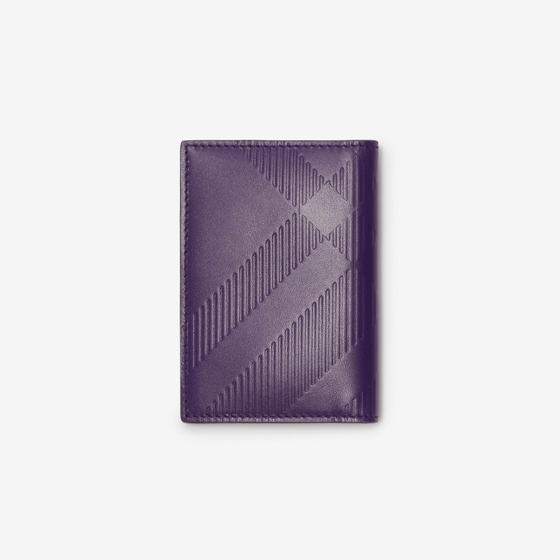 Check Leather Folding Card Case 3