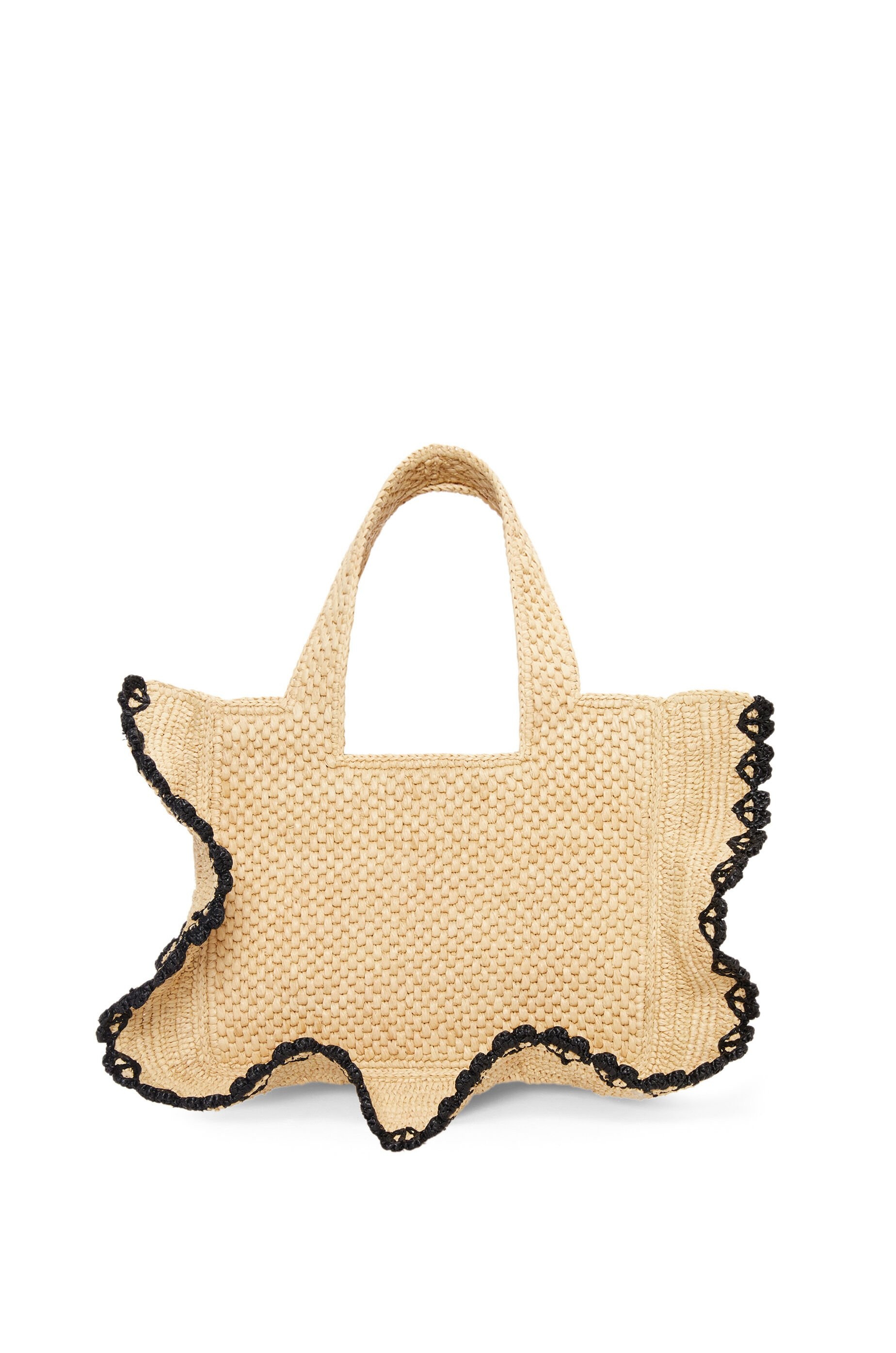 Small LOEWE Font tote in raffia - 6