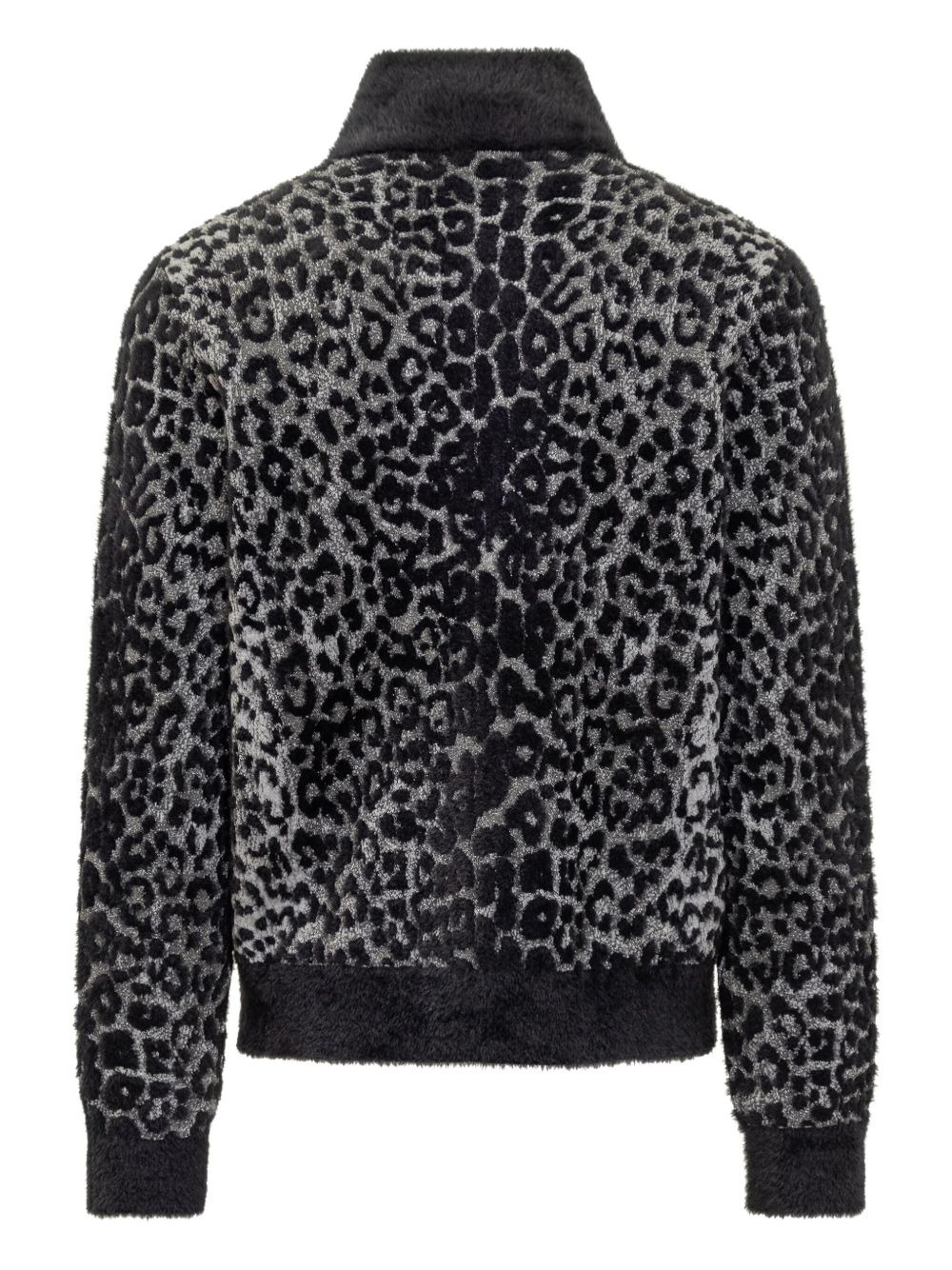 leopard-pattern zip-up sweatshirt - 2