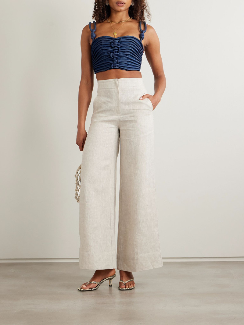 ANDRES OTALORA Redes cropped corded chambray top Indigo outlook