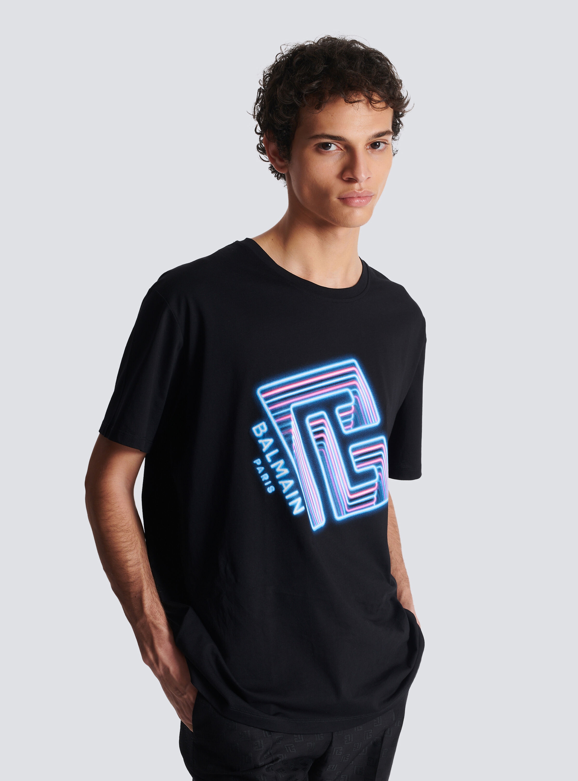 T-shirt with neon printed labyrinth logo - 6