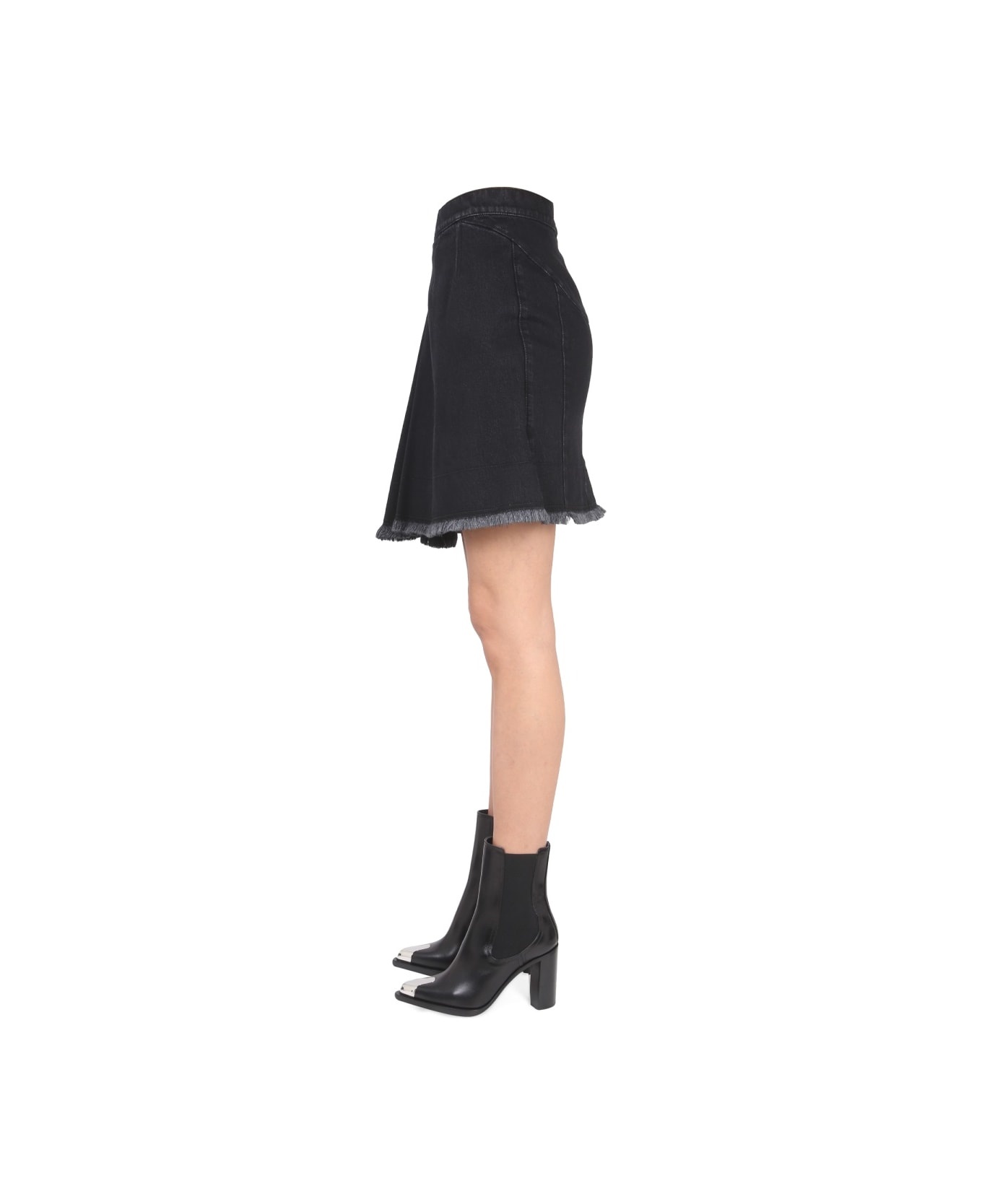 Asymmetrical Mini Skirt - 3