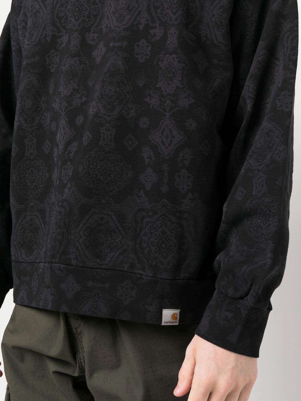 tonal-patterned sweatshirt - 5