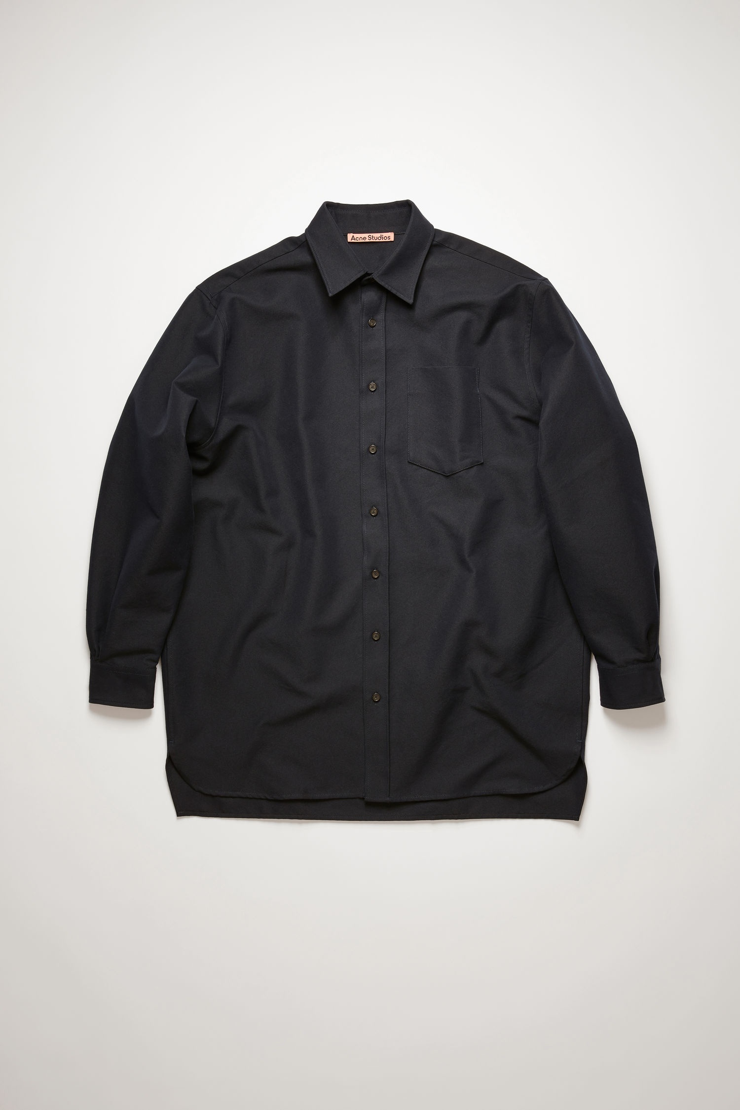 Cotton-blend twill shirt navy - 1