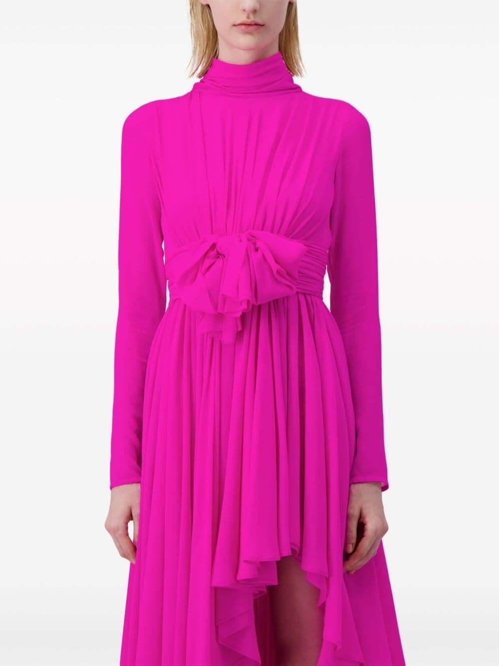 asymmetric draped silk-jersey gown - 5