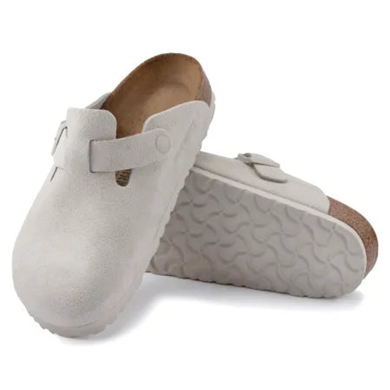 Birkenstock x Stssy Boston Suede Embossed 'Bone' 1019742 5