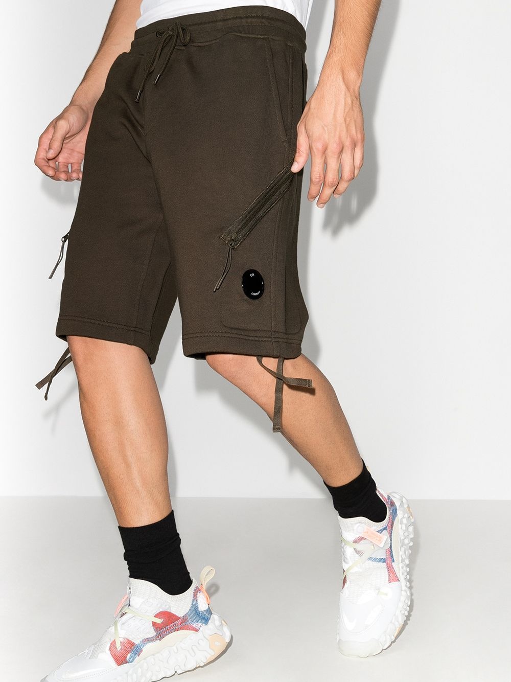 lens-detail drawstring track shorts - 2