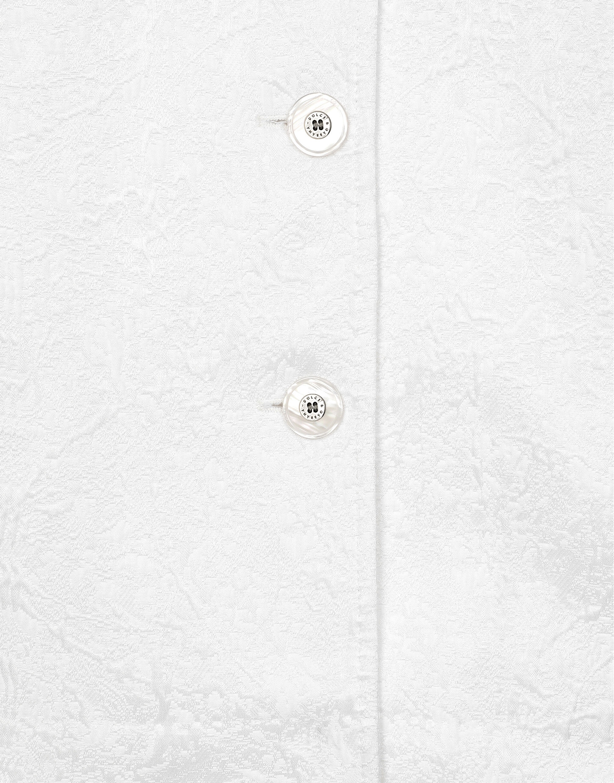 Short single-breasted brocade coat - 6