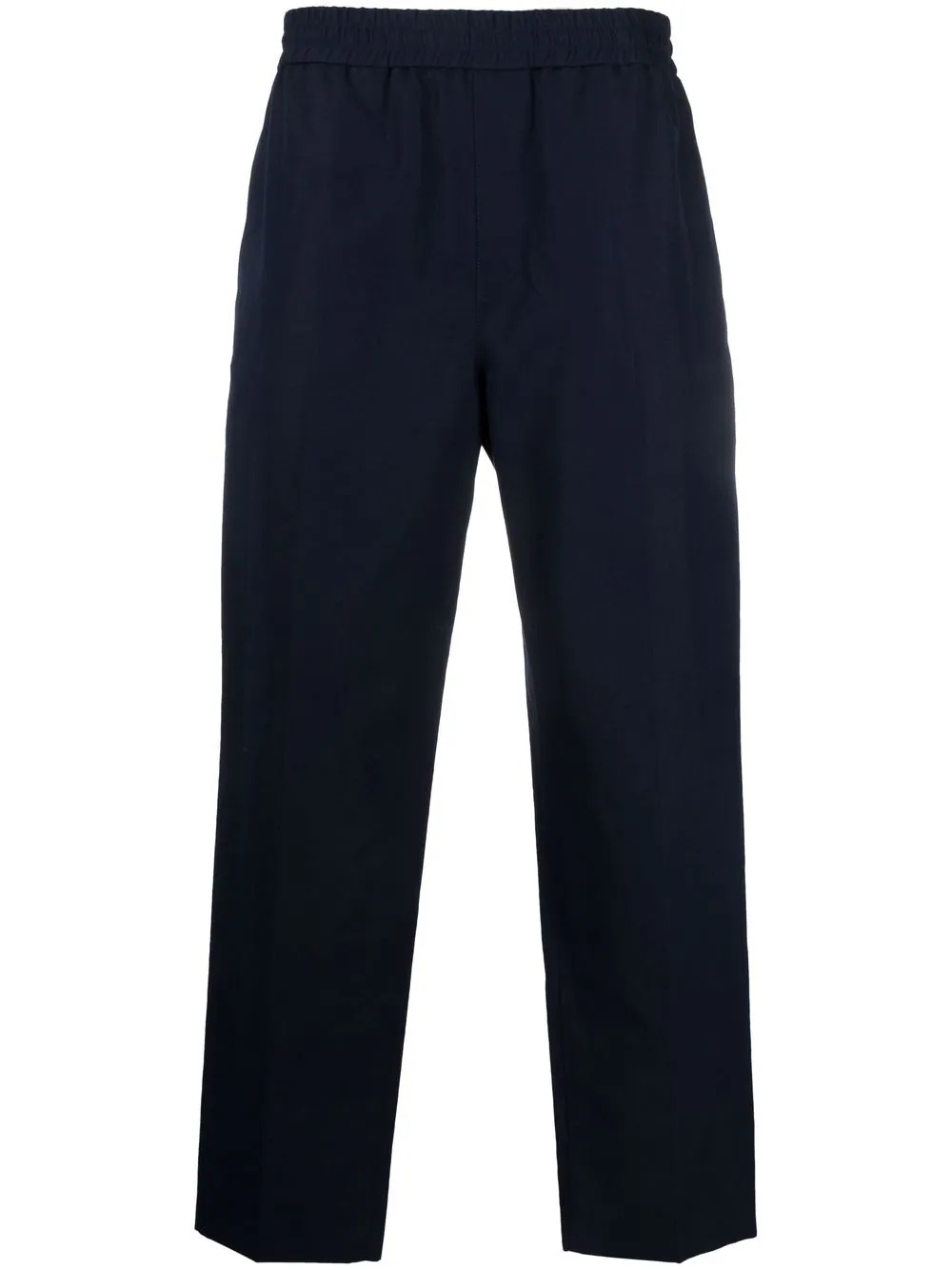 elasticated straight-leg trousers - 1