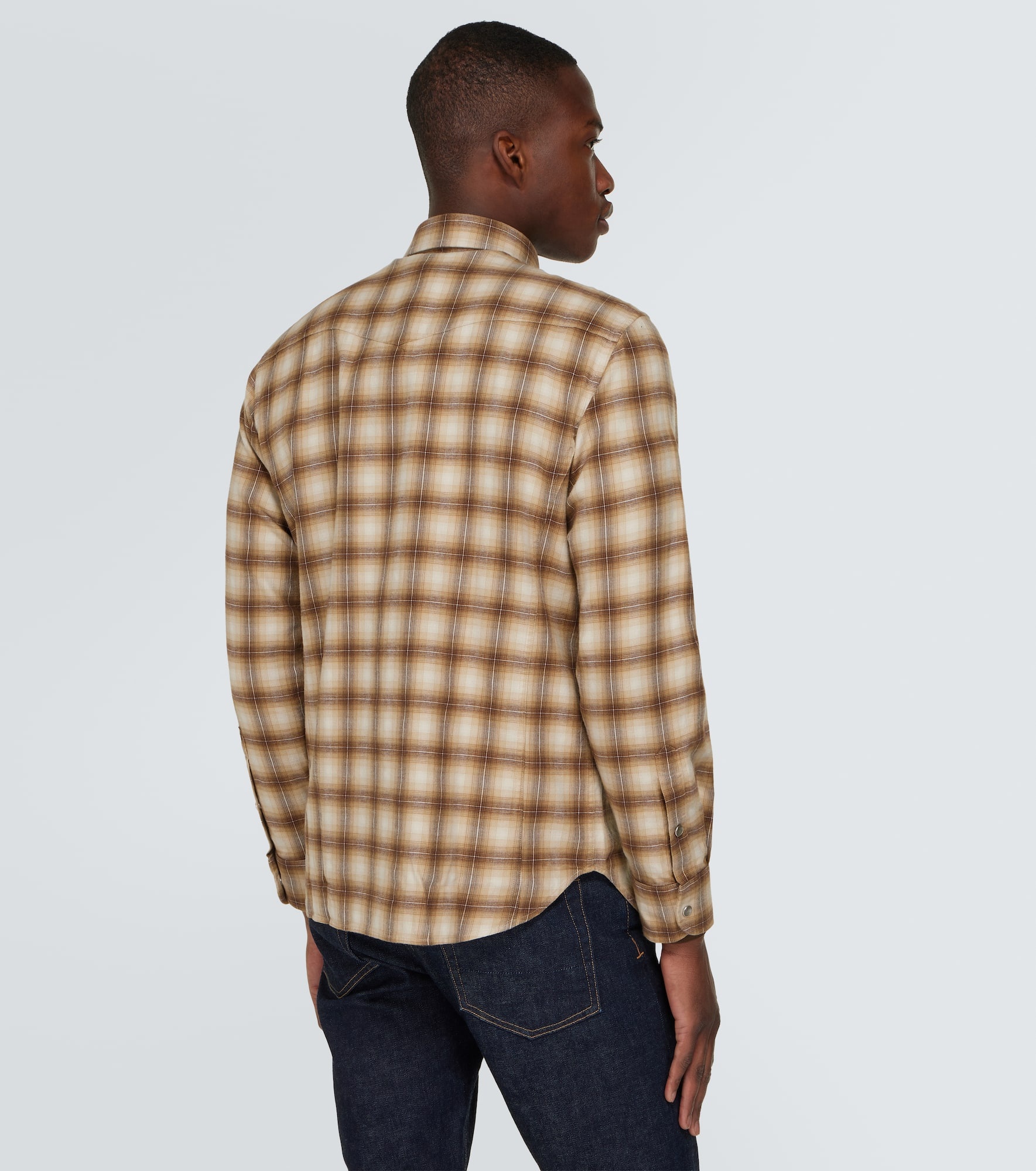 Checked cotton blend Oxford shirt - 4