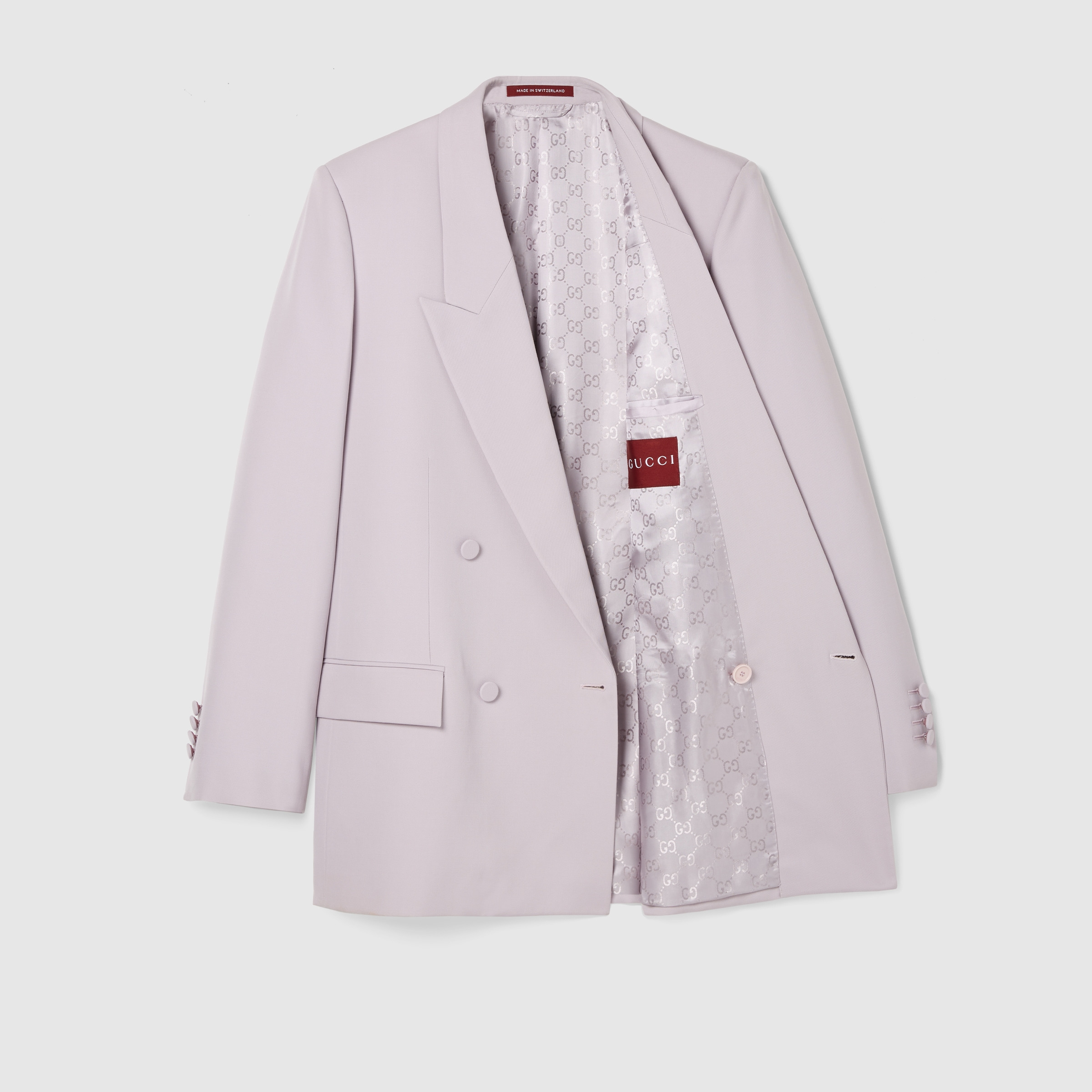 Double-breast wool gabardine jacket - 7