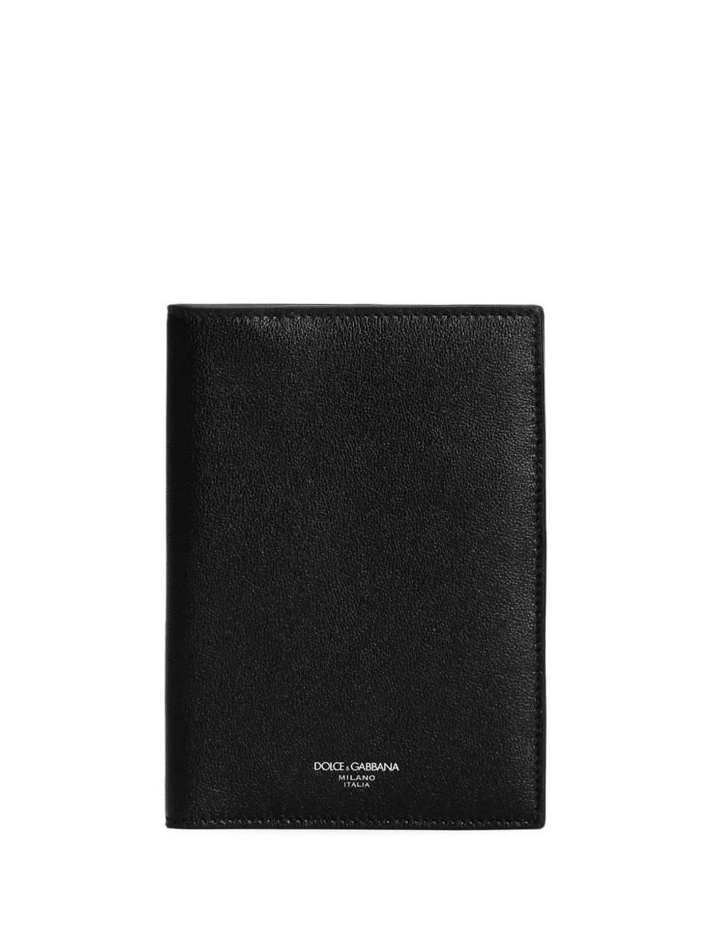 logo-print leather passport case - 1