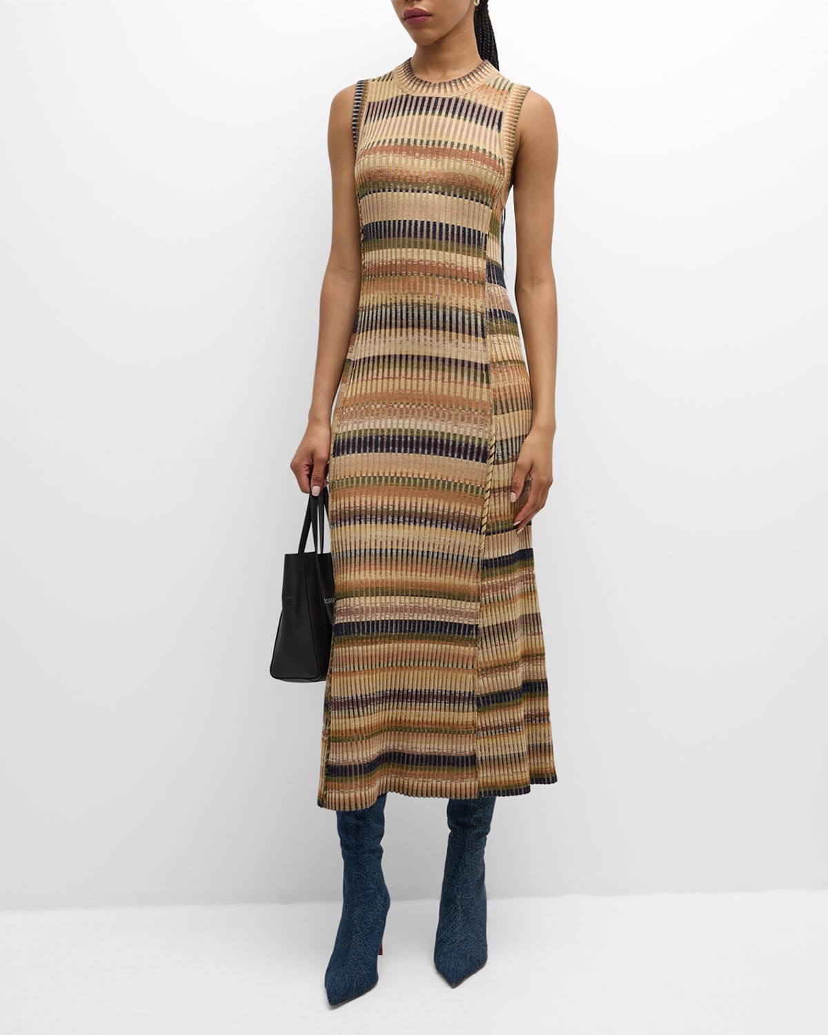 Fairfax Sleeveless Stripe Knit Midi Dress - 3