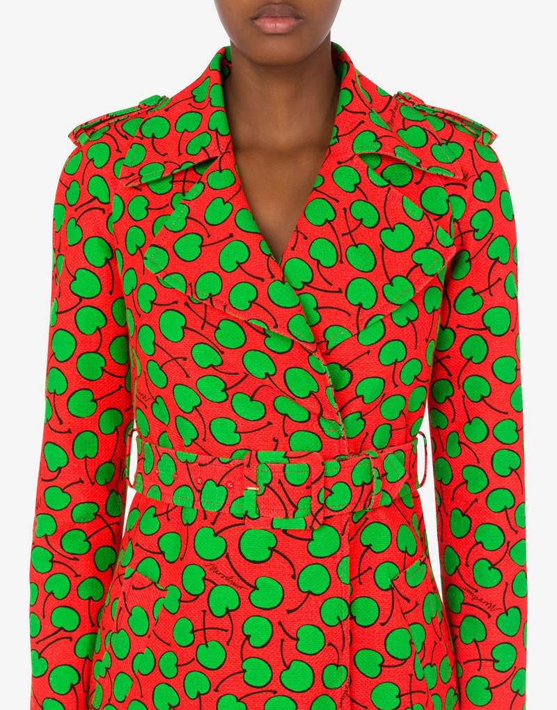 ALL-OVER CHERRY PIQUÉ TRENCH COAT 4