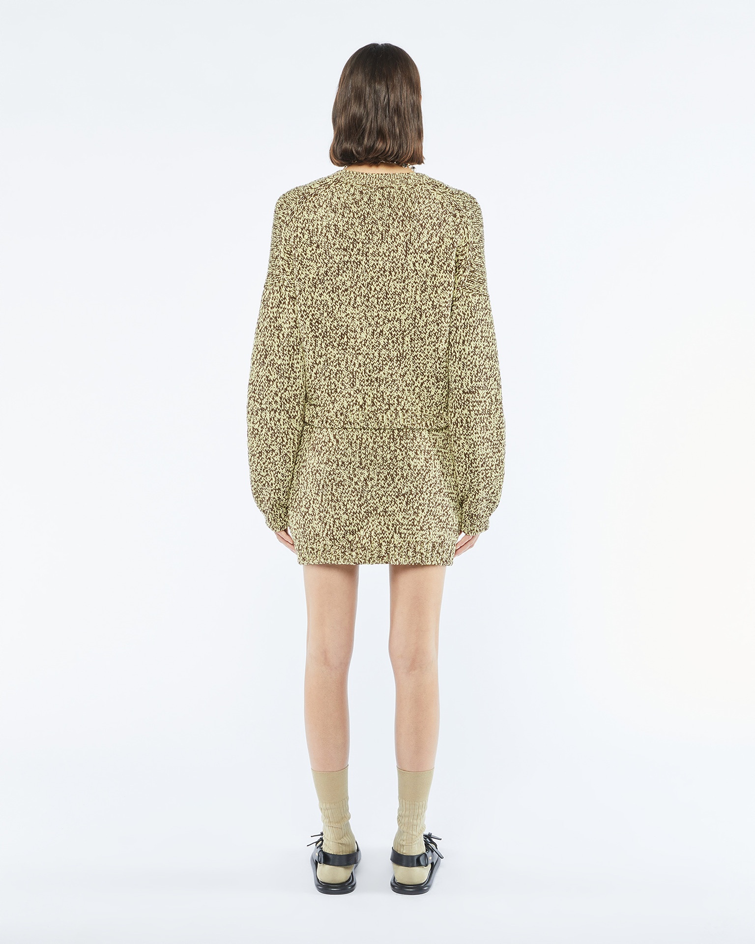 JUANA - Mouliné mini skirt - Lime - 5