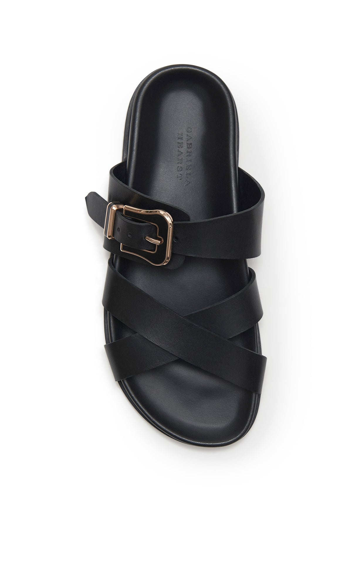 Circe Slide in Black Leather - 4