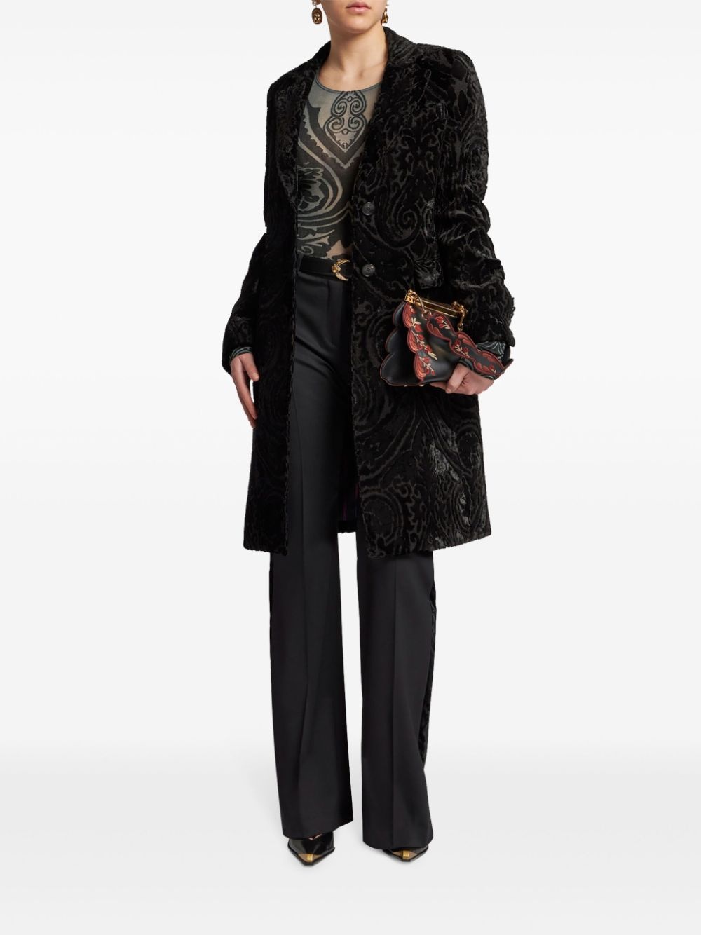wool flared trousers - 2