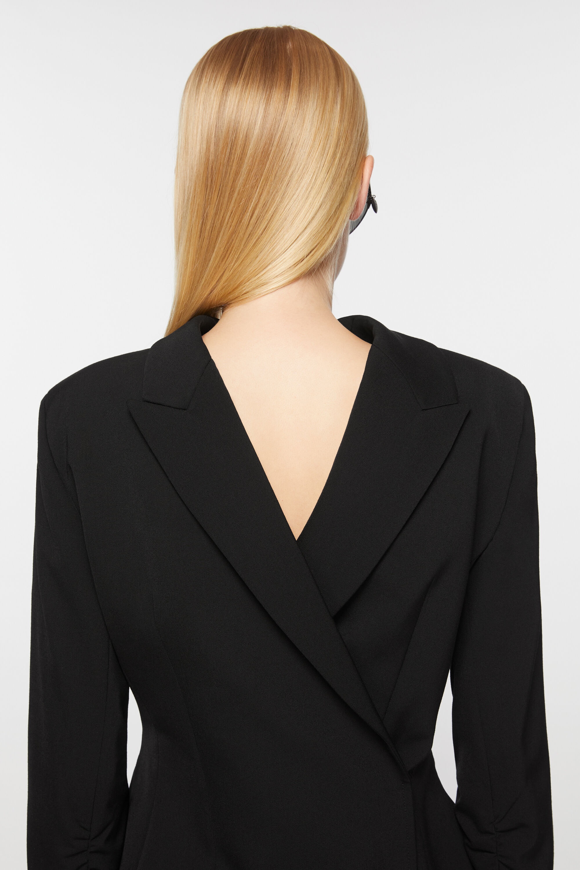 Tailored long sleeve dress - Black - 5