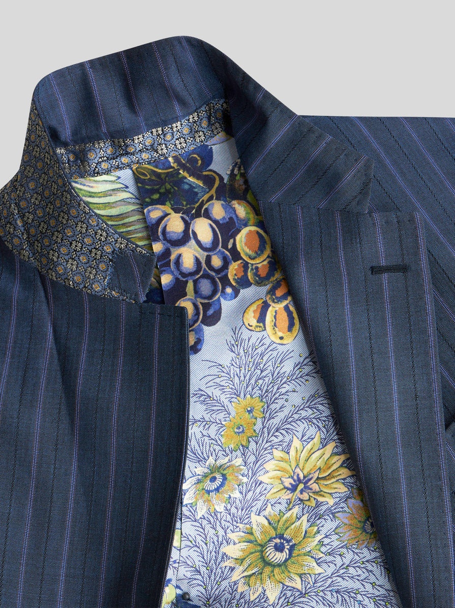 STRIPED WOOL JACQUARD SUIT - 7