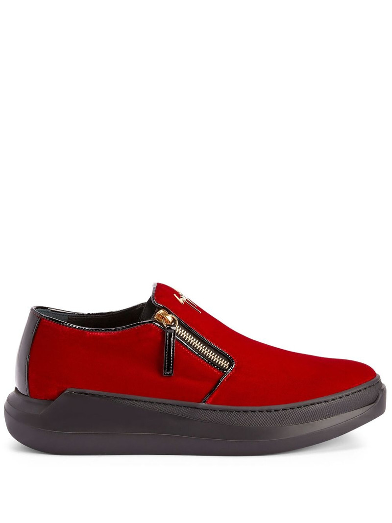 Conley zipped velvet sneakers 1