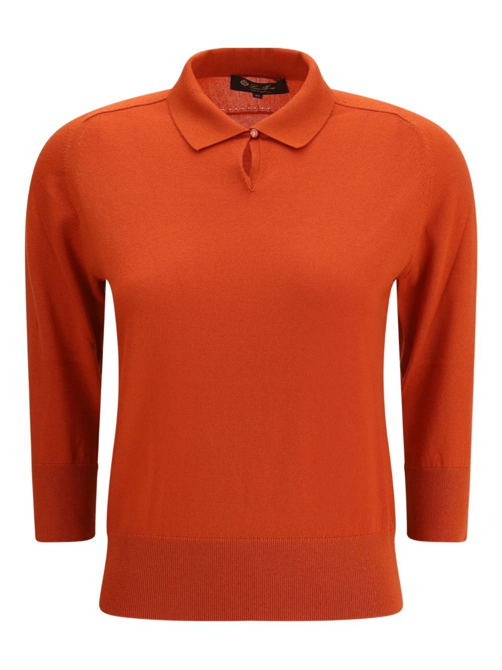 polo-neck three-quarter sleeve sweater - 1